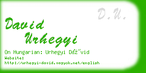 david urhegyi business card